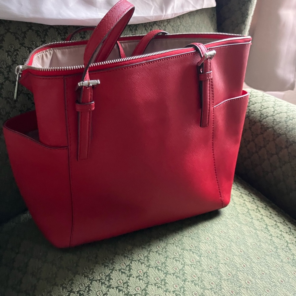 Michael Kors Red Tote Bag - Picture 2 of 11